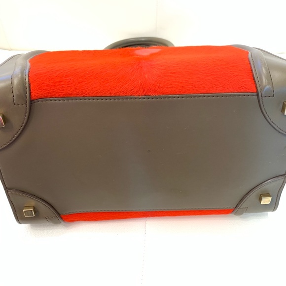 CELINE Mini Luggage 3 Color Pony Hair Bag - Picture 6 of 8